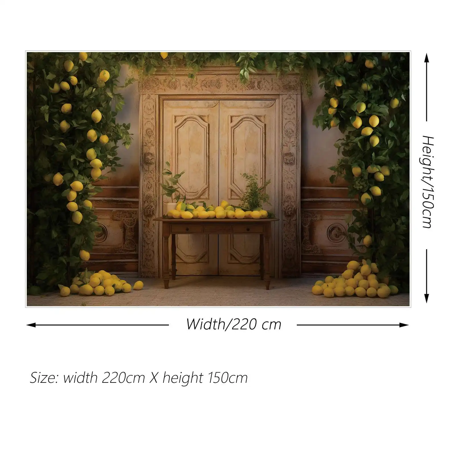 MOON.QG خلفية باب عتيق إطار حفلة ليمون خلفية عيد الشكر خلفية مخصصة لحصاد الخريف جدار الخشب الطوب الطابق صور بوث