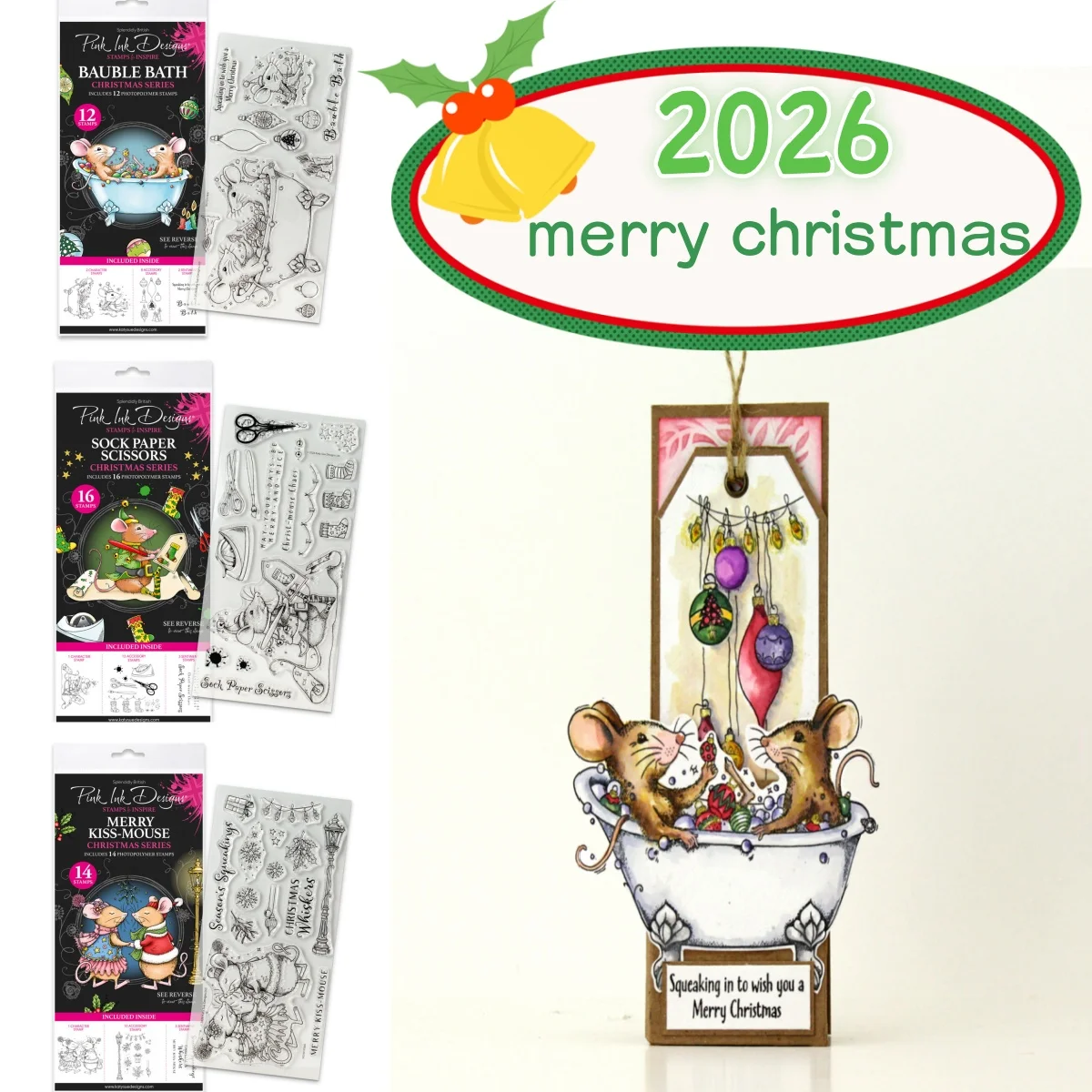 2026 Weihnachtssocken-Papier-Schere, Kuss-Maus-Ornament, Badezimmer-Stempel, transparente Stempel, Schablone für DIY-Geschenkkarten, Papier, Scrapbook und Bastelarbeiten