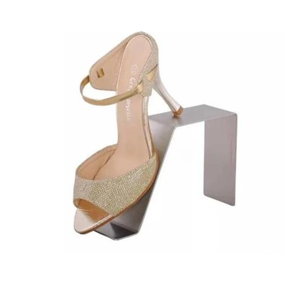 Matte Silvery Boutique Shoes Showing Stand Sandals Man Shoes Display Holder Keeper Shoes Holder Rack