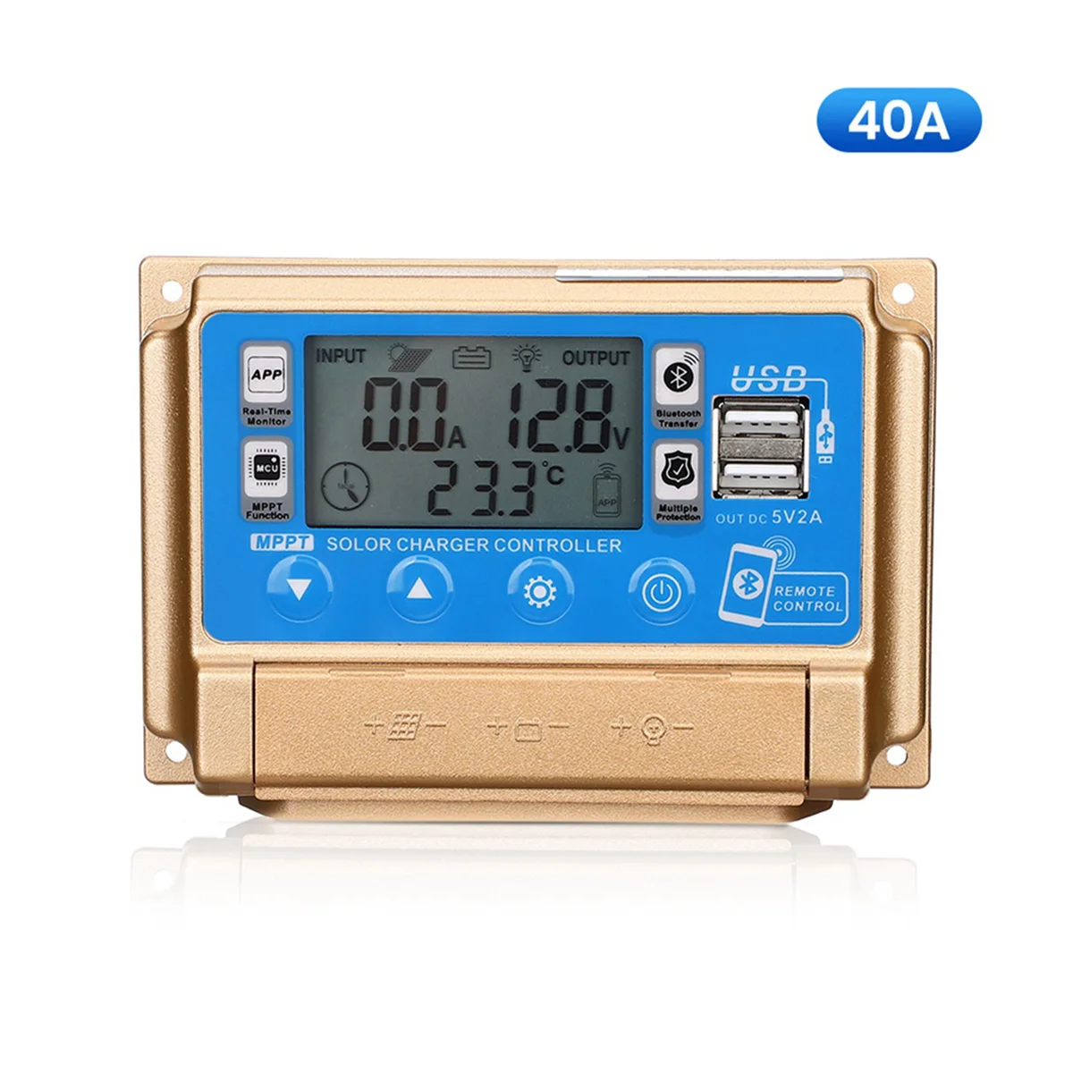 Solar Controller Adaptive MPPT Solar Controller with Bluetooth 12V/24V Solar Charge Controller-40A