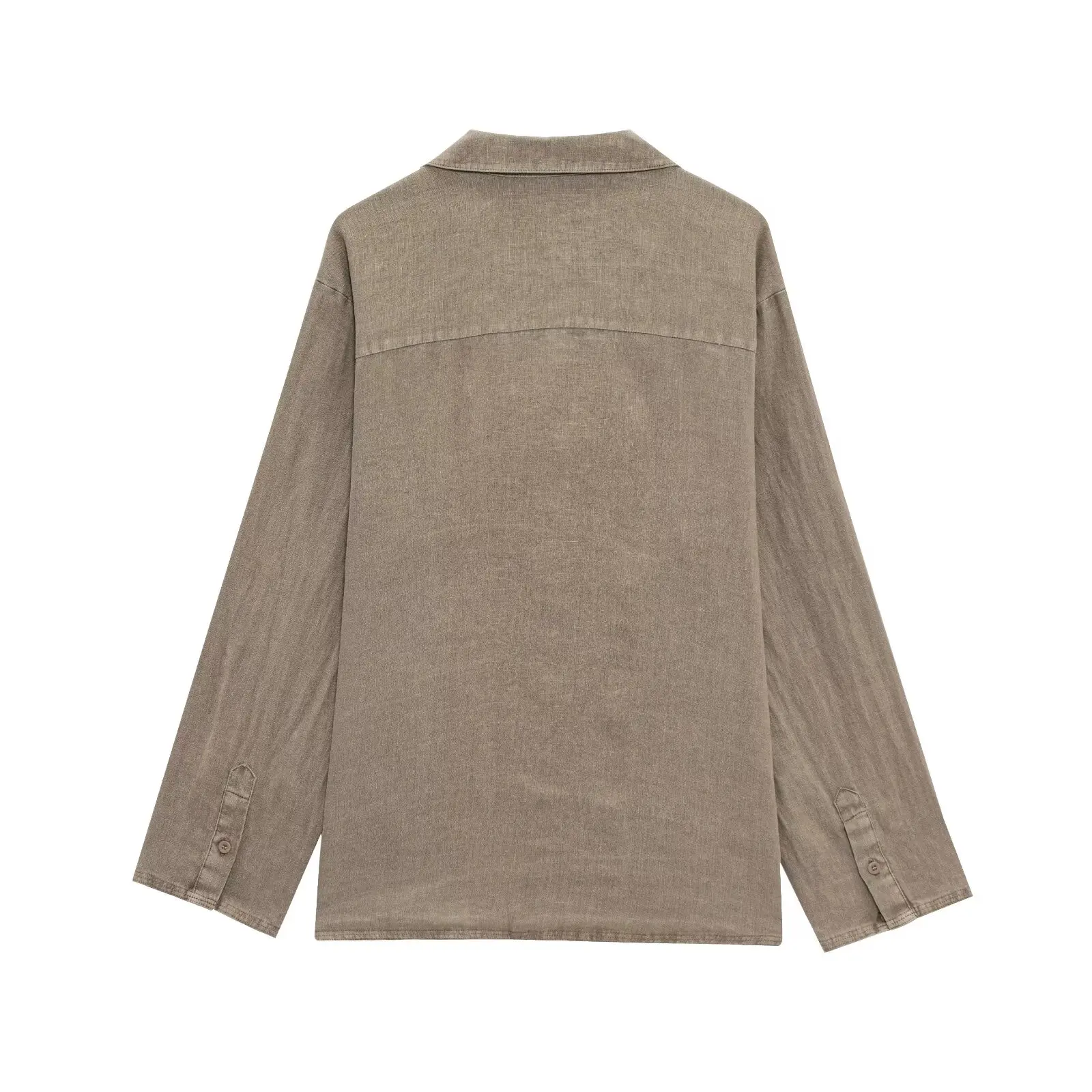 قميص نسائي كاجوال بأكمام طويلة ورقبة على شكل حرف V شورت متوسط الخصر بلون سادة شورت صيفي جديد #3