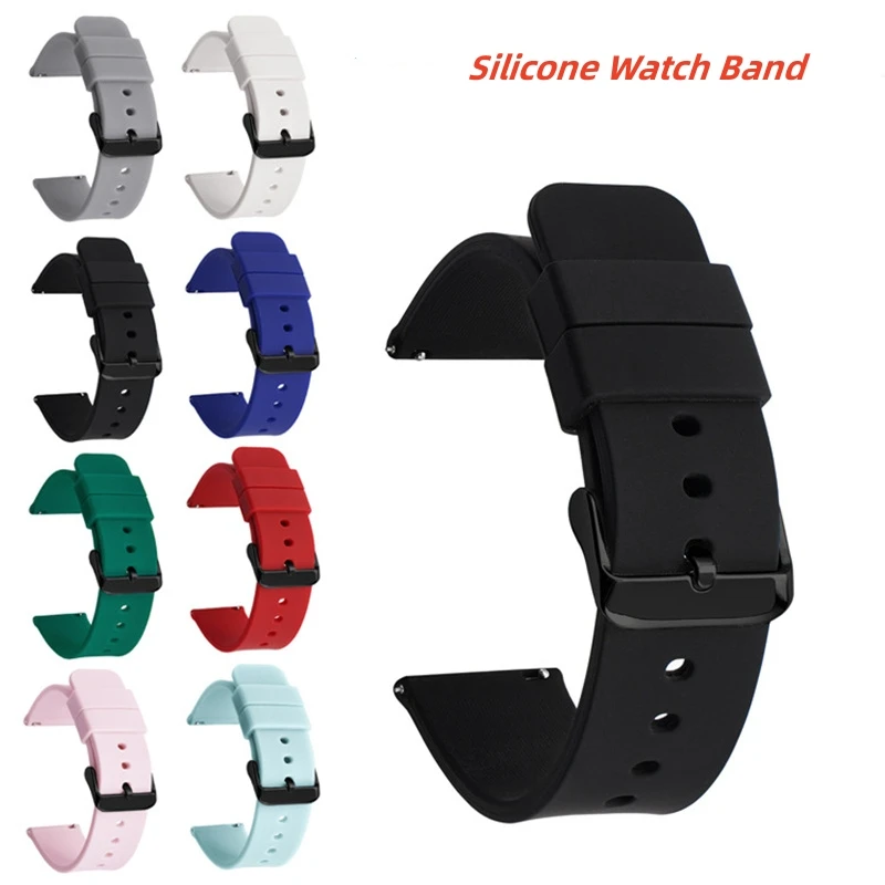 

Silicone Watch Band 18mm 19mm 20mm 21mm 22mm 24mm Watrproof Sports Watch Strap for Omega Watch Replacement Watchband for Rolex