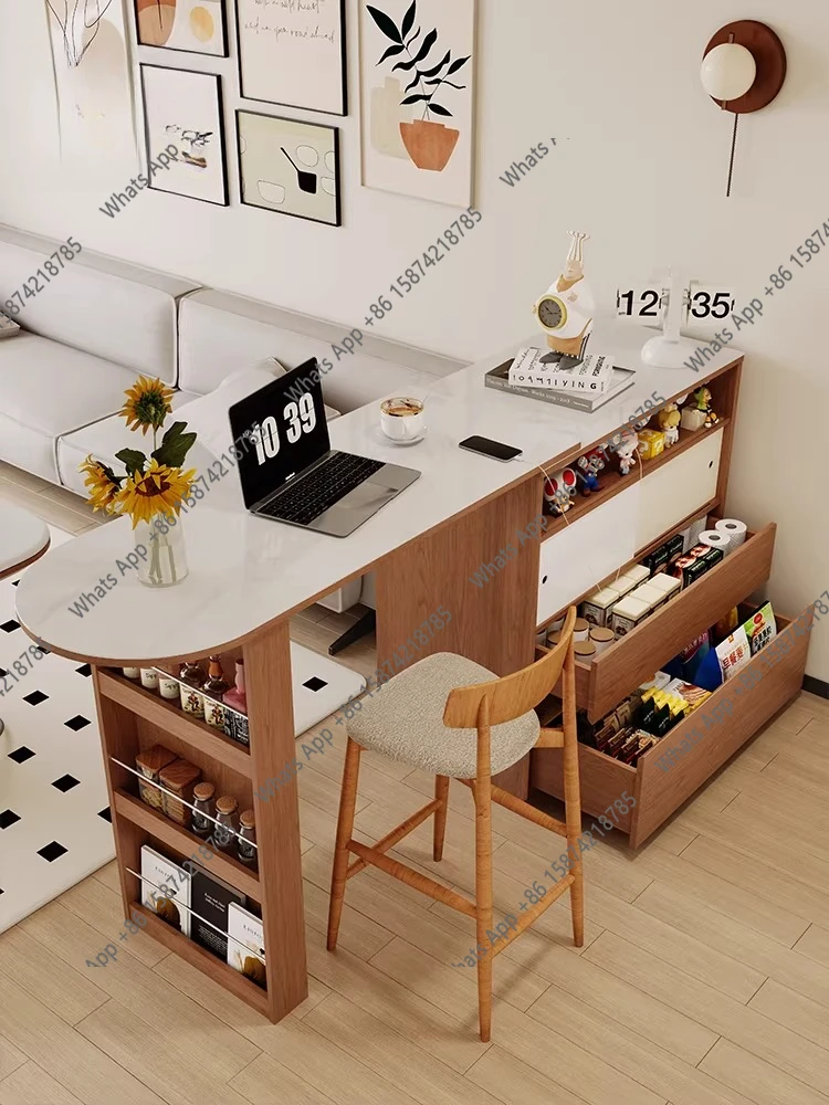 

Medieval retractable bar table household sofa partition cabinet living room double-sided balcony leisure small apartment super s