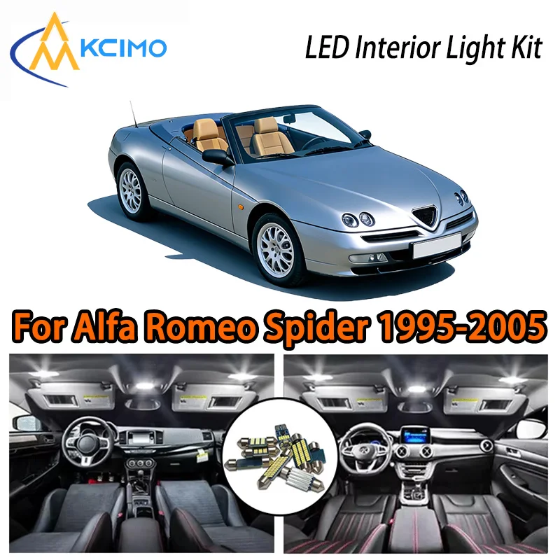 KCIMO For Alfa Romeo Spider 916 1995-2005 Premium LED Interior Kit - 2 Colors , Quick Installation,  Long-Lasting