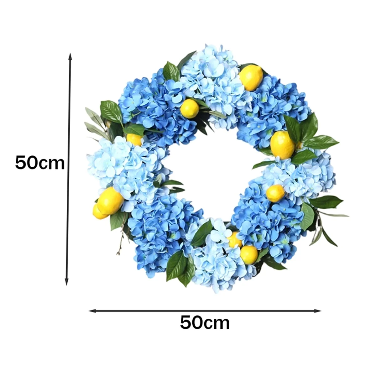 Flower Hydrangea Lemon Wreath Door Decoration Living Room Wall Decorations Flower Home Decoration Pendant