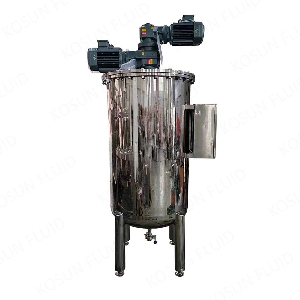 Stainless Steel Dual Shaft Counter Rotating Mixing Tank With Scraper And Impeller Mixer