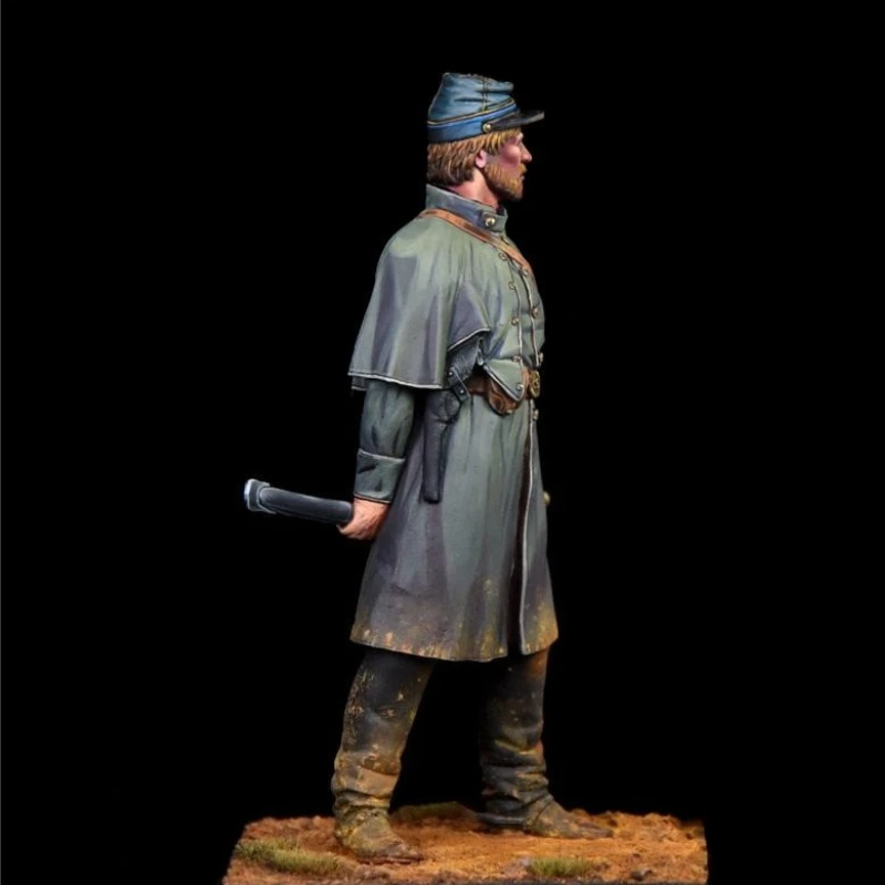Kit de figurines en résine moulée sous pression, échelle 1/24, ancien officier d'infanterie, jouets miniatures, non assemblés, non peints, Diorama à monter soi-même
