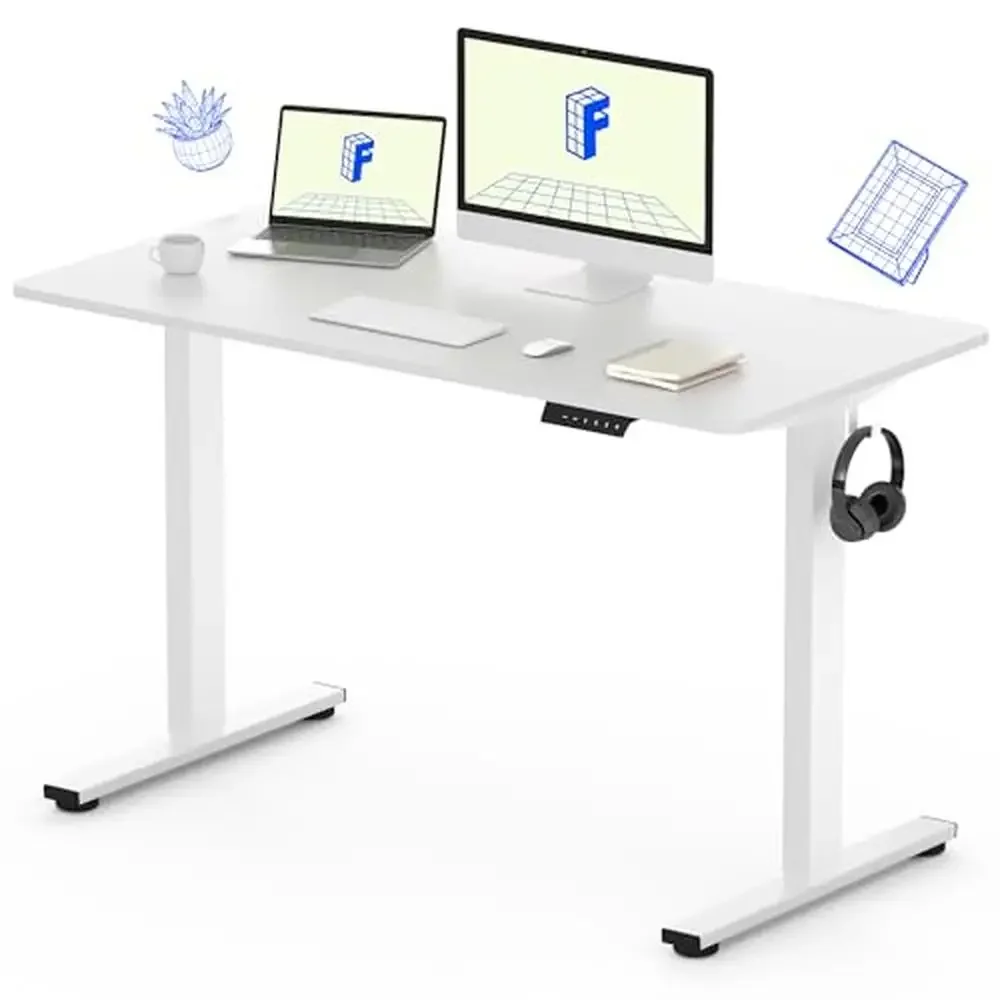 

Electric Adjustable Height Standing Desk Sit Stand up Desk Computer Workstation Stable Durable Quiet Motorized Desk Home Office