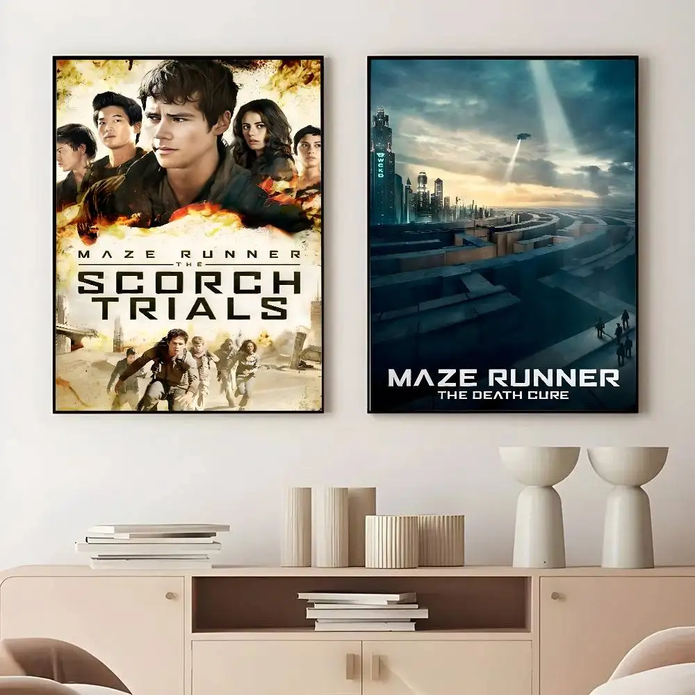 Póster de The Maze Runner, arte autoadhesivo, pegatina de papel impermeable, decoración de pared de habitación, cafetería, Bar