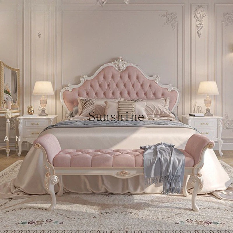 

European double court bed 1.5 meters light luxury simple wedding bed