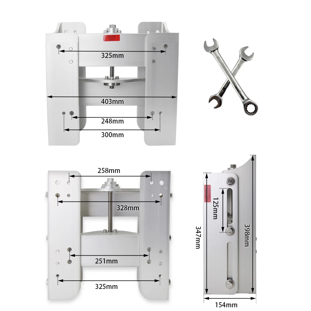 [USA in Stock] 6-Inch Setback 5-Inch Vertical Extension Marine Jack Plate Outboard Motors Jack Plate Set Engine Lifting Bracket