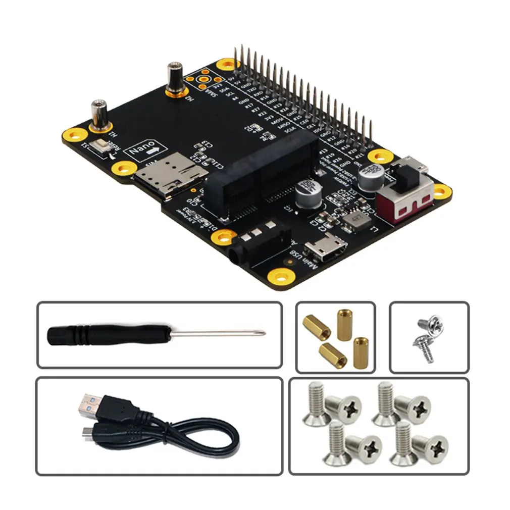

Mini 3G/4G/LTE Module HAT Portable Size USB Expansion Board With SIM Card Slot Vertical Adapter Card For Raspberry Pi Wholesale