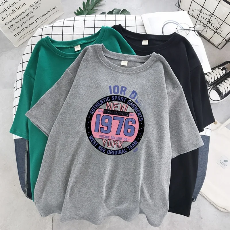 

plus Size Women's T-irt ort Sve Loose Fit Cotton Casual Sle round Ne Korean Faion Big Size Clothing Summer Top