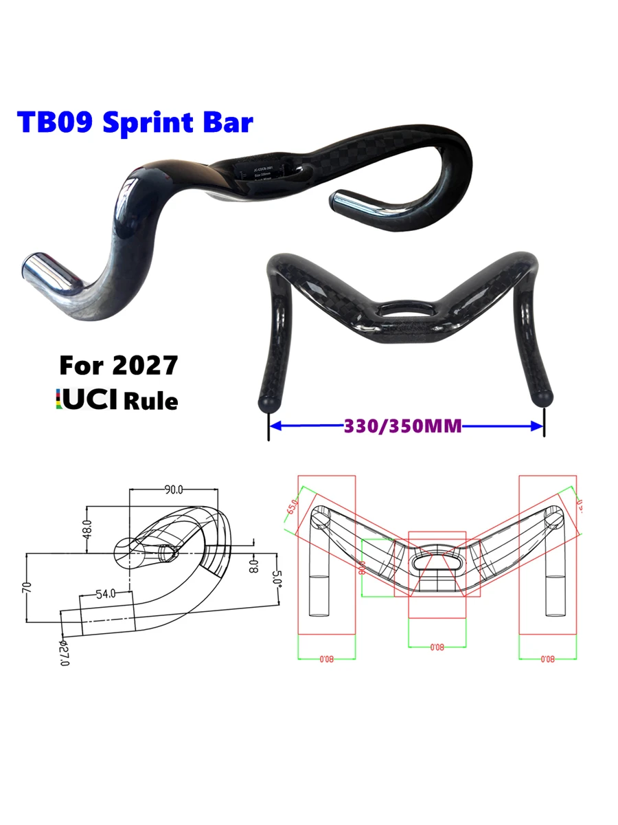 AliExpress BIKEDOC 2027 UCI Carbon Fiber Cycling Track Bar Bicycle Sprint Handlebar Fixed Gear 12K Glossy TT Handle 31.8mm for 330mm /350mm