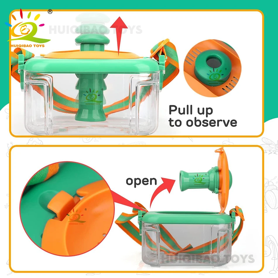 HUIQIBAO Nature Exploration Outdoor Bug Catcher Kit per bambini Bug cattura Observer Magnifier Clip Insect Catch Net Kit giocattoli regalo
