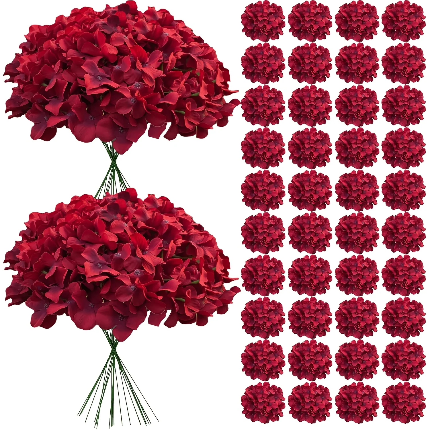 5/10 Stück Hortensien-Kunstblumenstrauß, 40 cm, künstliche Blumen für Zuhause, Raumdekoration, Garten, Hochzeitsdekoration, Girlandenornament – Detail 8