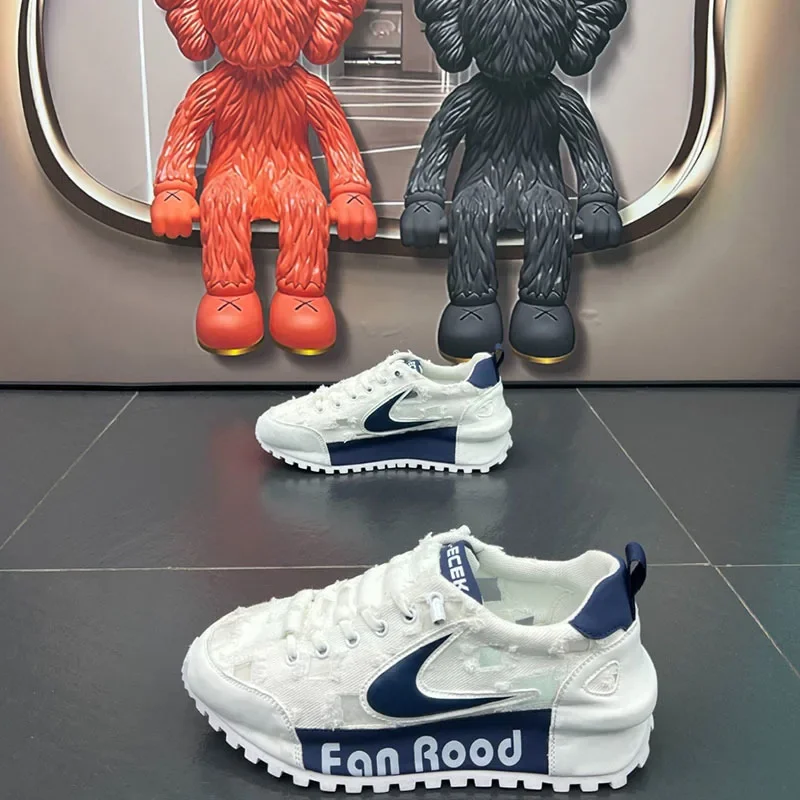 

New Color Block Chunky Sneakers Men Running Shoes Fashion Casual Breathable Leather Mesh Increased Thick Platform Designer Shoes