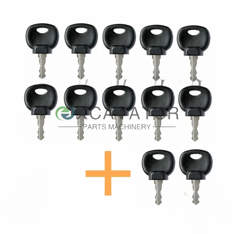 

12PC 14607 IGNITION KEY PLANT APPLICATIONS FOR JCB 3CX BOMAG HATZ MANITOU TRACTOR 14707 14603