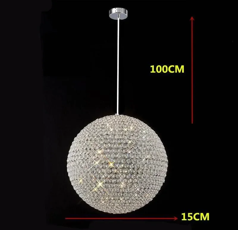 Modern round ball Iron Chandelier diameter 15CM E27 led lamps simple crystal Chandeliers lustre chandelier lighting