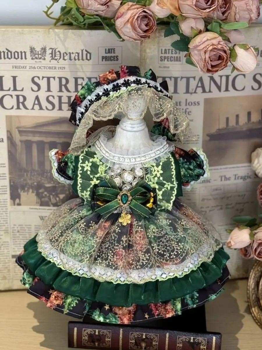 เสื้อผ้าตุ๊กตาผ้าฝ้าย 20 ซม. 40 ซม. 10 ซม. 15 ซม. ชุดสีมรกต สำหรับตุ๊กตา reborn ขนาด 50-55 ซม. จัดส่งฟรี