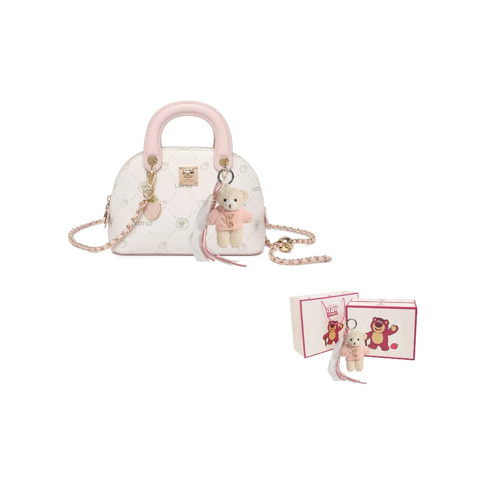 Disney Lotso PVC One Shoulder Handbag Women's Cherry Blossom Pink/Misty Blue/Cream Yellow BMK-72987