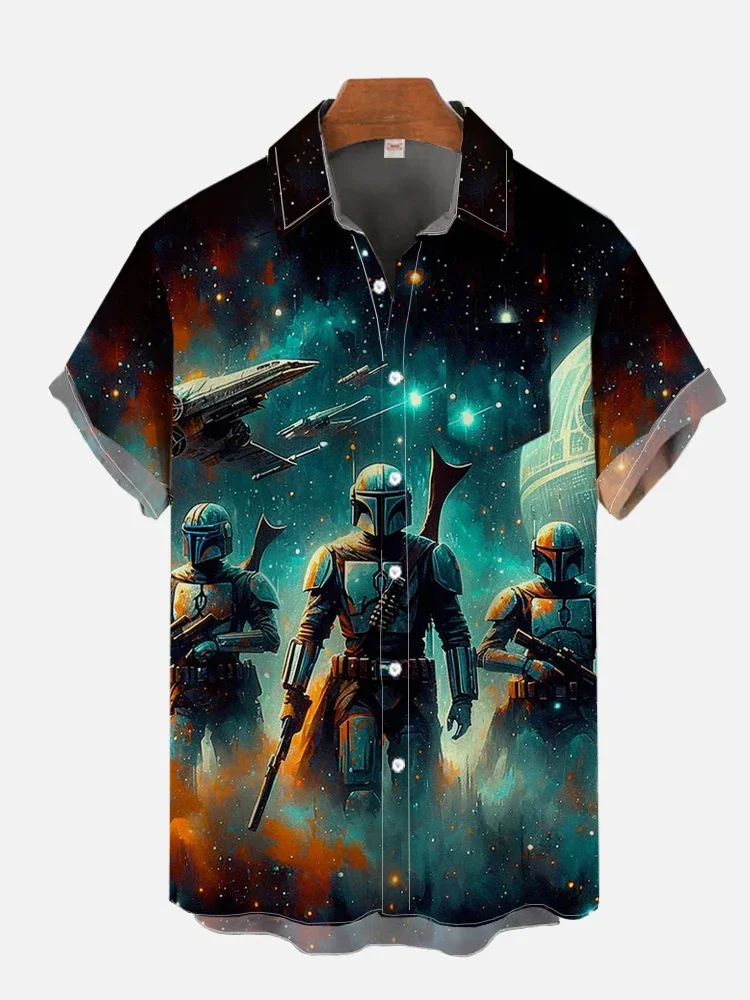 Hawaii Shirts Man New Stars-wars Shirts Men Women Clothes Tee Tops Boys Girls Tees Walker Printing Short Sleeve Shirt