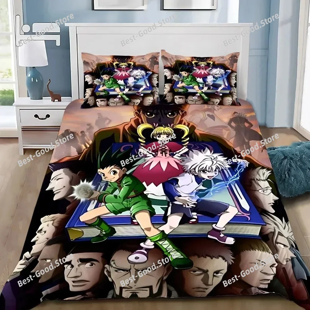 3D Print Anime Hunter X Hunter Bedding Set,Girls Adult Single Twin Queen Size, Duvet Cover Pillowcase Bedding
