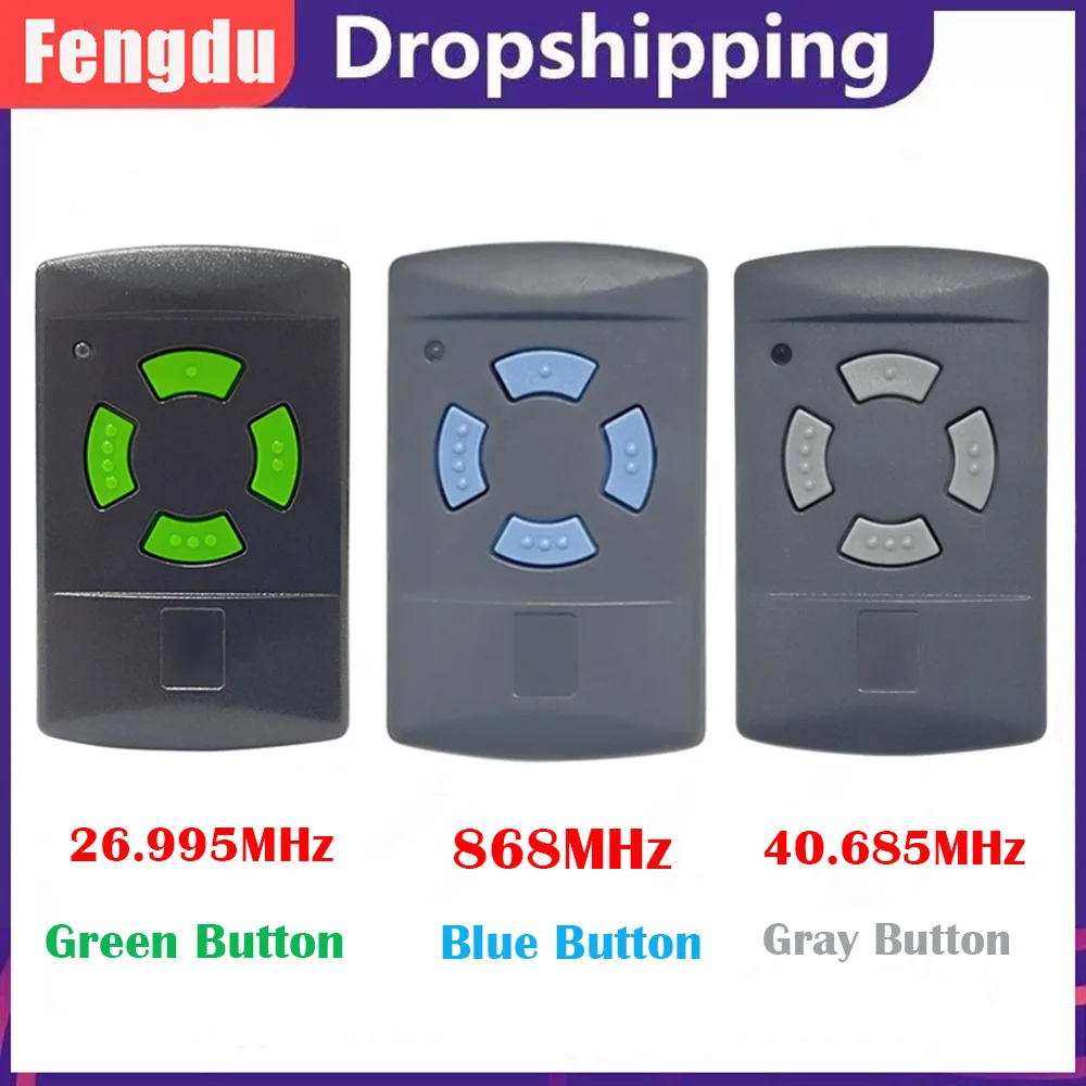 HSM4 HS4 HSE4 HSM2 HSE2 HS1 HS2 HSZ1 HSZ2 26.995MHz Green Button Garage Door Remote Control Low Frequency 26.995MHz