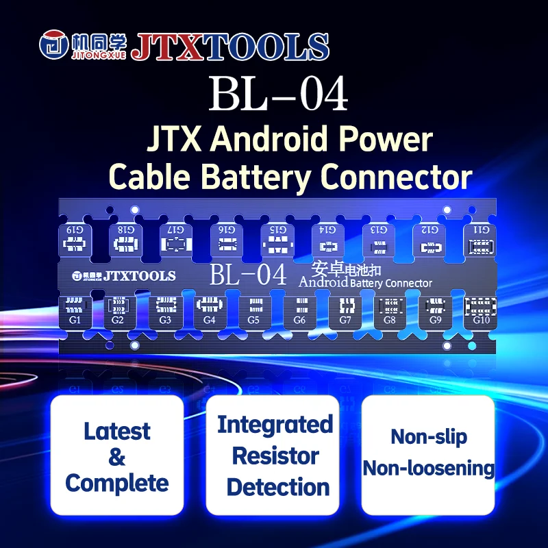 JTX BL-04 Android Power Cable Battery Connector Support for More than 500 Latest Popular Android Phone Model for Phone Repair