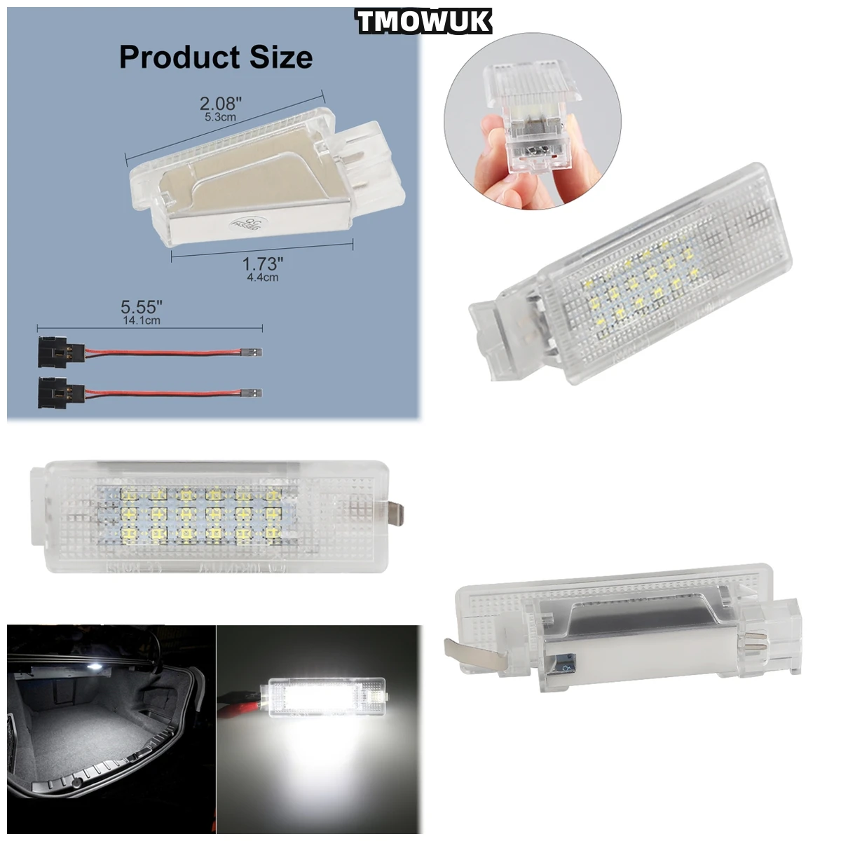 

12V White Car Trunk Compartment Light No Error For VW Golf Mk4 Mk5 Mk6 Mk7 Plus Jetta Passat CC