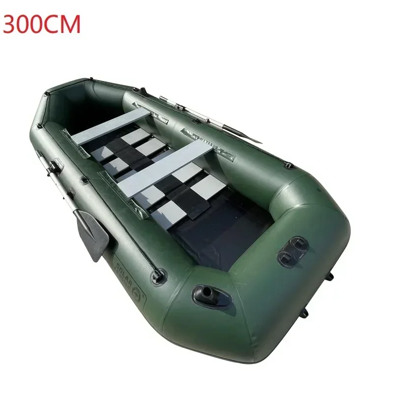 9.8ft Inflatable Boat 4 Person Folding Portable Fishing Kayak Dinghy Rafting Tender Floating On River Lakes