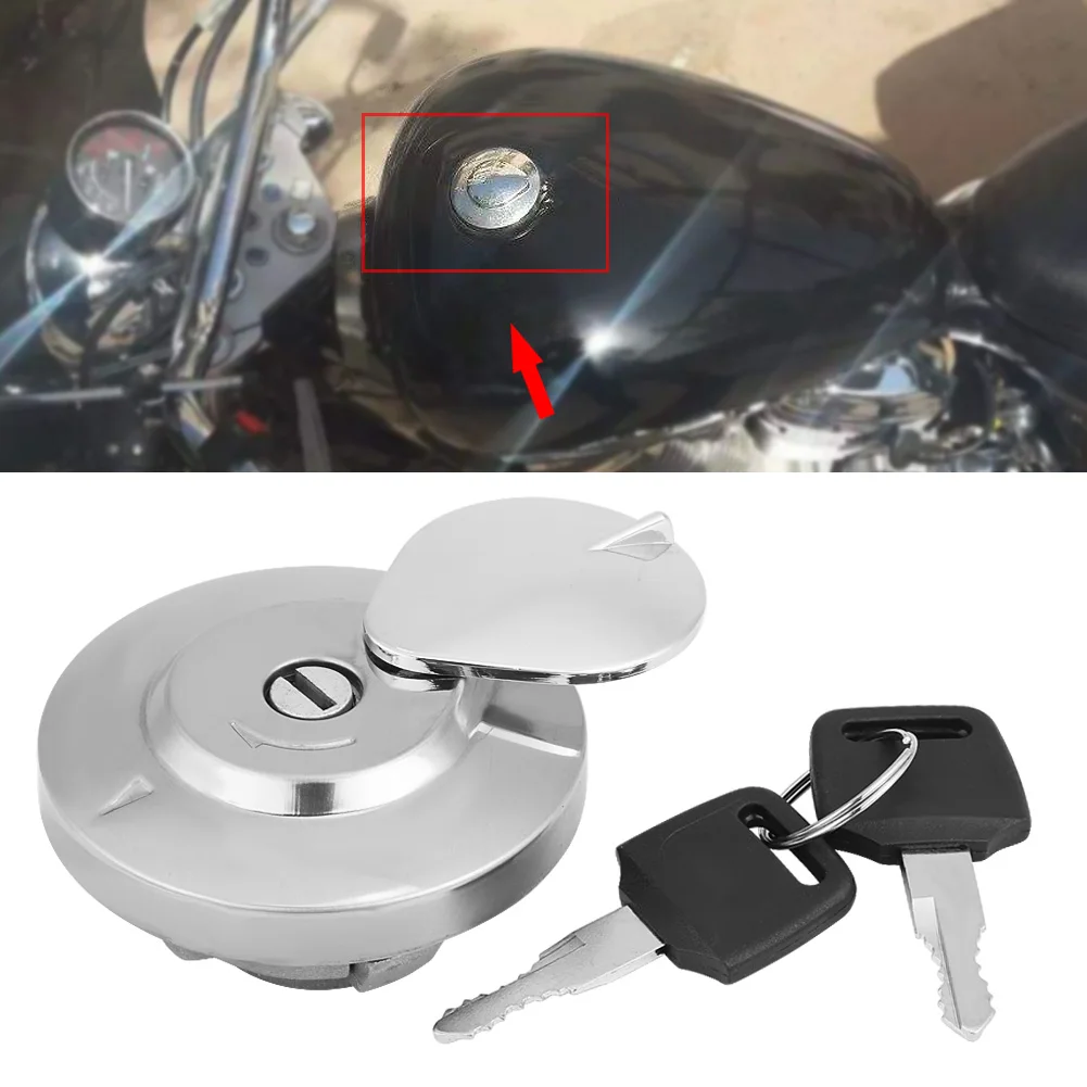 Alloy Steel Motorcycle Fuel Gas Cap Tank Cover with 2 Keys Moto Accessories For Honda Shadow Spirit VT750 DC C2 VLX VT600