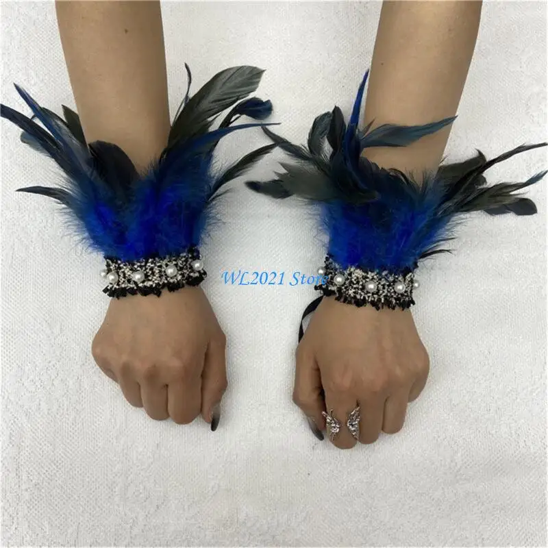 

G5GC Wrist Cuffs Woman Goth Cuffs for Halloween Costume Decorative