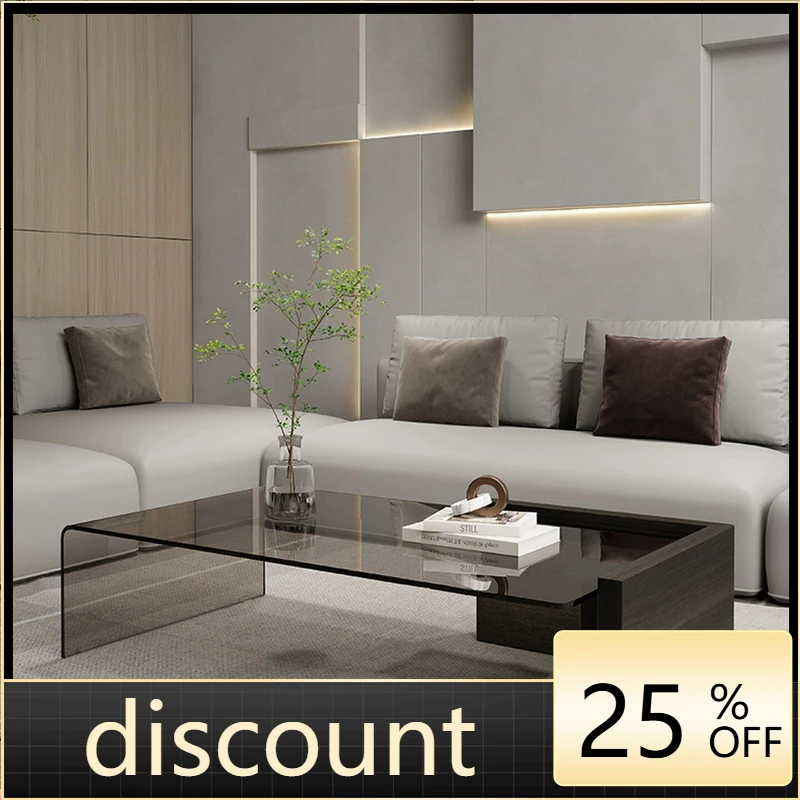 

LH minimalist glass coffee table rectangular light luxury high sense modern simple home living room