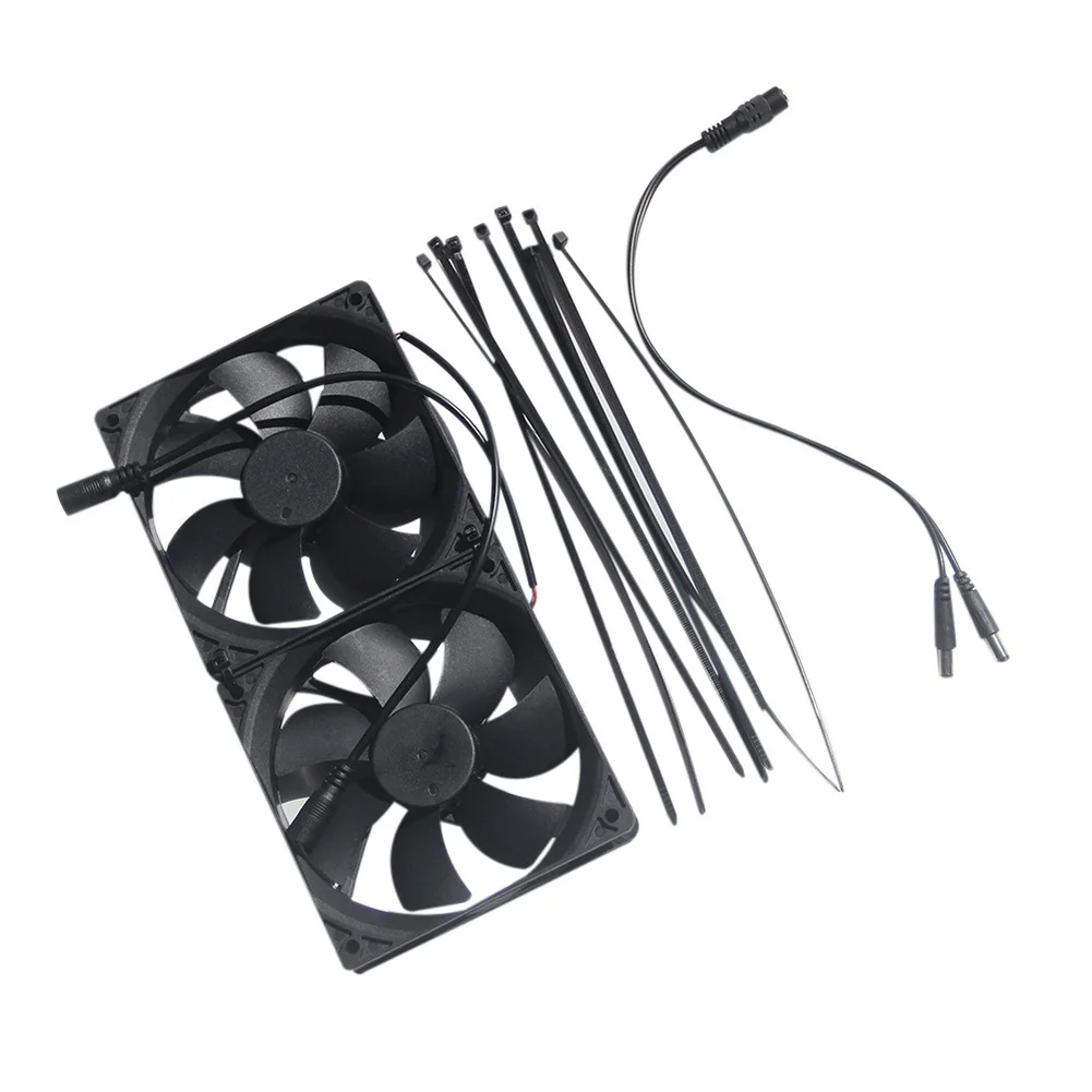 2pcs 15W Monocrystalline Solar Panel Kit With Dual Fans For Pet House Cooling Air Circulation Ventilation System
