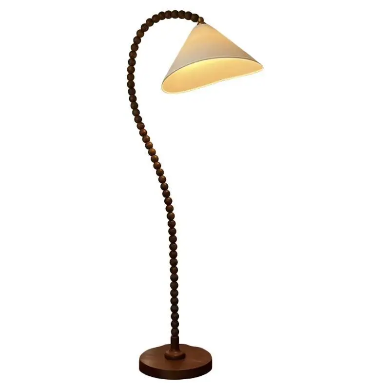 

Living room floor lamp, medieval solid wood homestay, American retro, bedroom study decoration, ambient vertical lamp