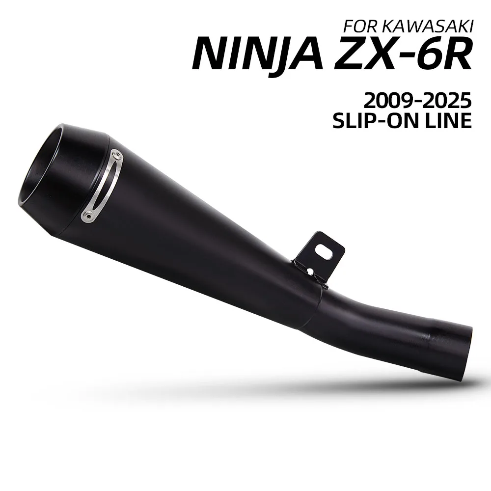 

Надеваемая линия для Kawasaki Ninja ZX6R ZX-6R 2009-2025, выхлопная труба мотоцикла, модифицированный глушитель из нержавеющей стали с DB Killer