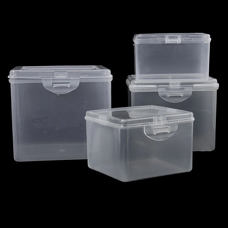 Clear Storage Box with Lid for Jewelry Stationery Headwear Rectangular Plastic Collection Case Multipurpose Home Organizer