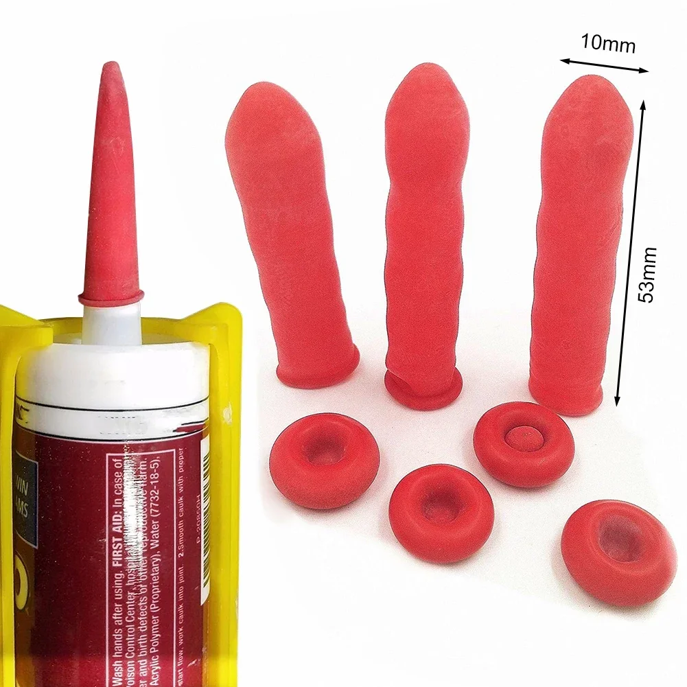 20Pcs/lot Red Caulking Gun Nozzles Cap Red Caulk Saving Cap Caulk Sealer Saver Open Caulking Tube For Sealing And Preserving