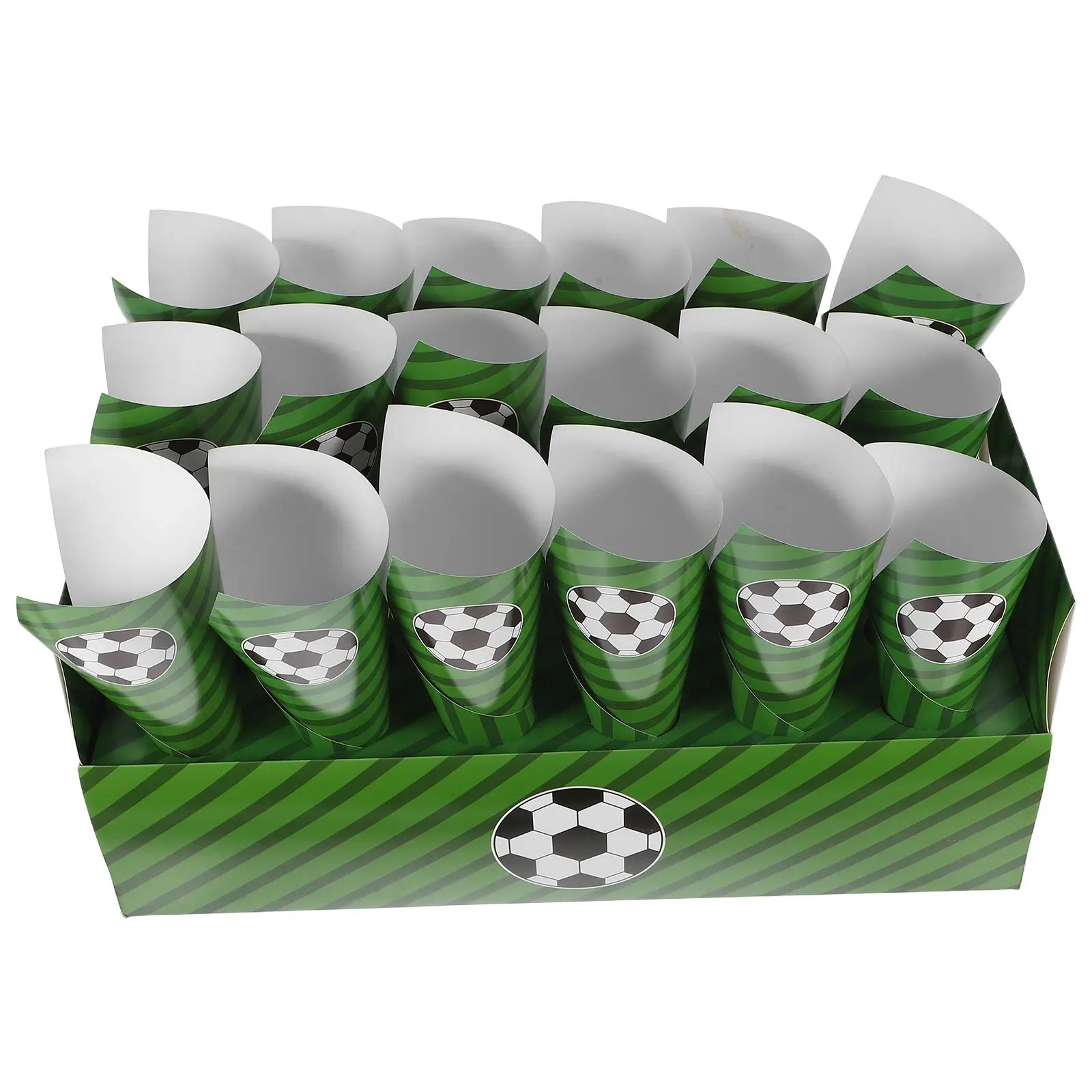 

30pcs Popcorn Dispensing Stand Sturdy Paper Cones Party Sports Theme Food Holder Charcuterie Accessories Fry Container Birthday