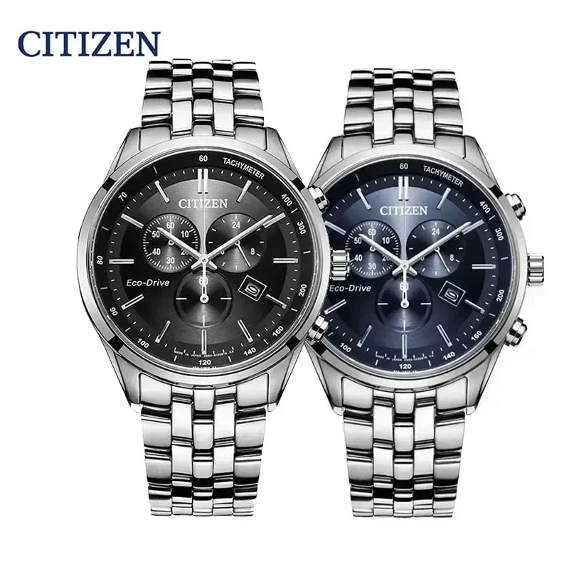 CITIZEN Watch Men Quartz Light Kinetic Energy Stainless Steel Pendulum Steel Strap Luxury Waterproof Fashion Date Business Watch