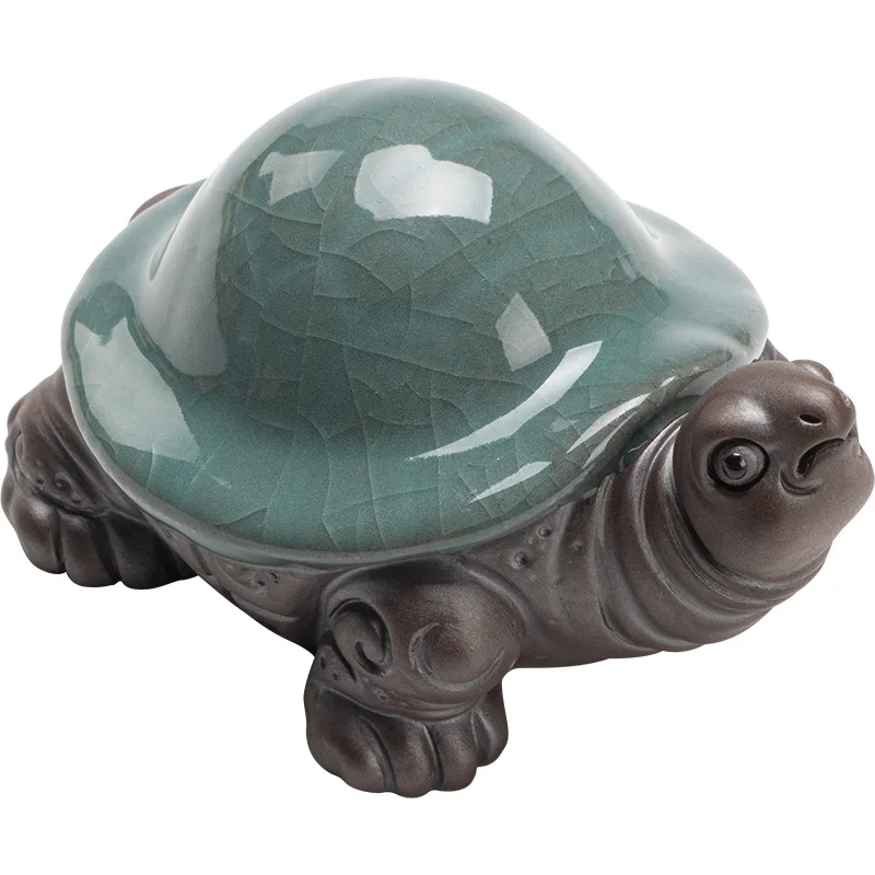 Little Turtle Ceramic Crafts, All Ceramic Integrated Tea Filter Kung Fu Tea Set, Home Decoration Ornaments