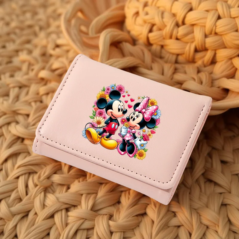Mickey And Minnie Small Wallet,Short Wallet With Multiple Card Slots Lightweight Portable,Credit Card,ID Card,Accessories, Gift
