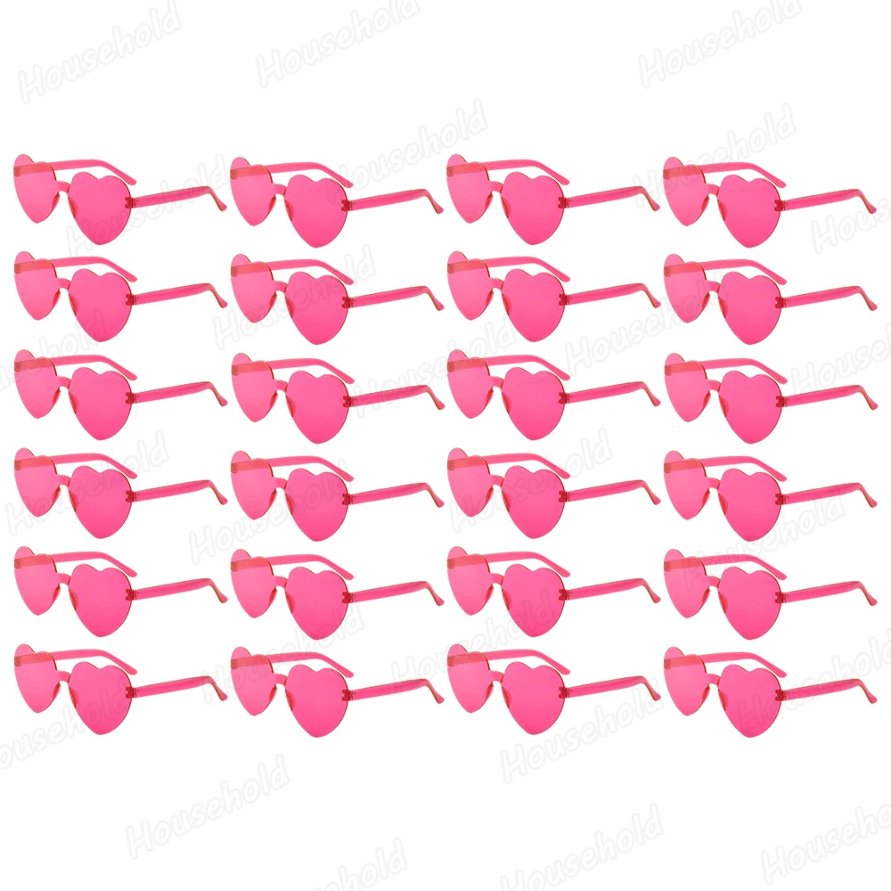 XMSJ 12–80 Stück Herz-Sonnenbrille, randlos, lustige Sonnenbrille, Junggesellenabschied, Gastgeschenke, Süßigkeiten, bunte Brille, Hochzeitsgeschenk, Mitbringsel für Gäste 3