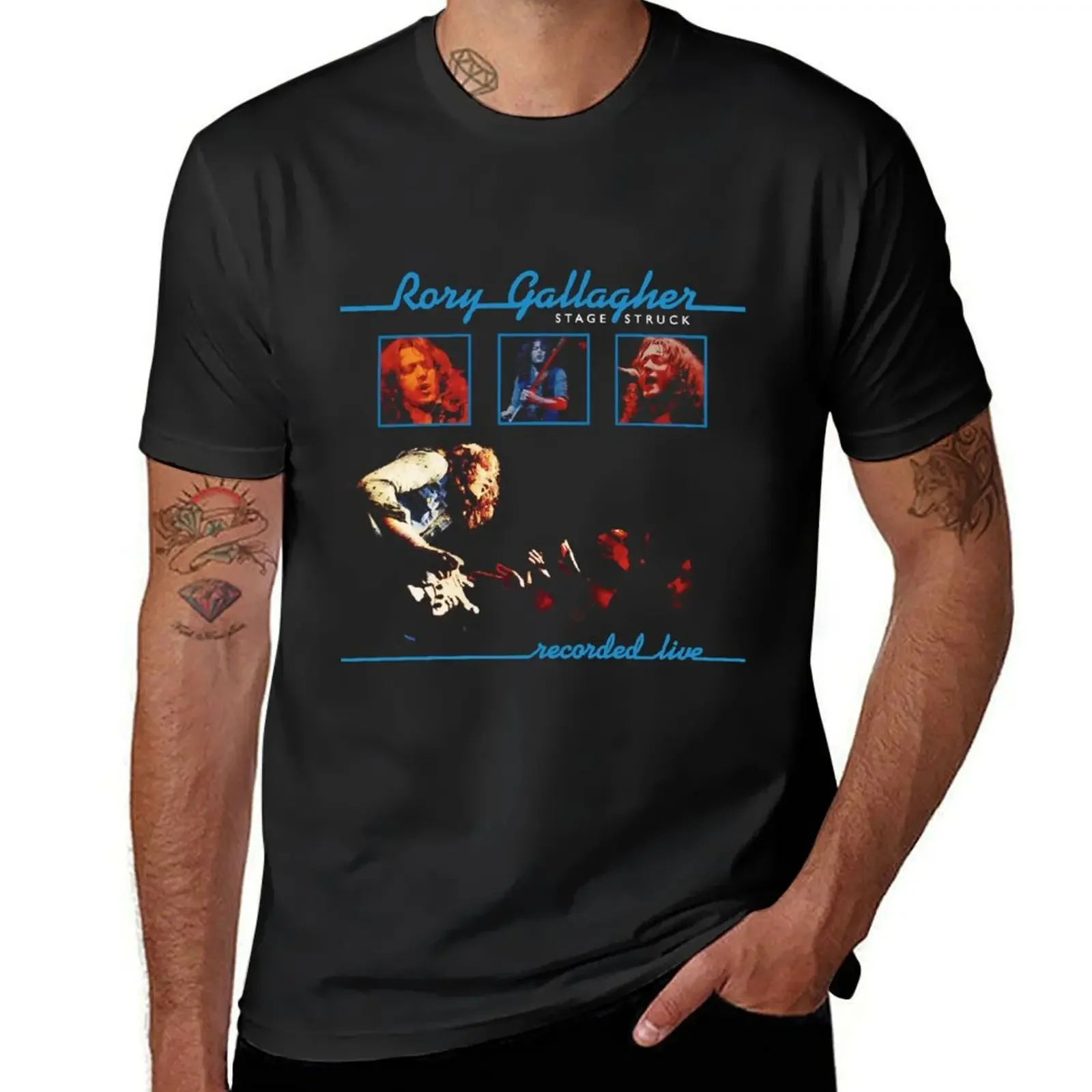 Rory Gallagher For recorded live T-Shirt heavyweights street wear cheap stuff anime clothes men t shirts high quality