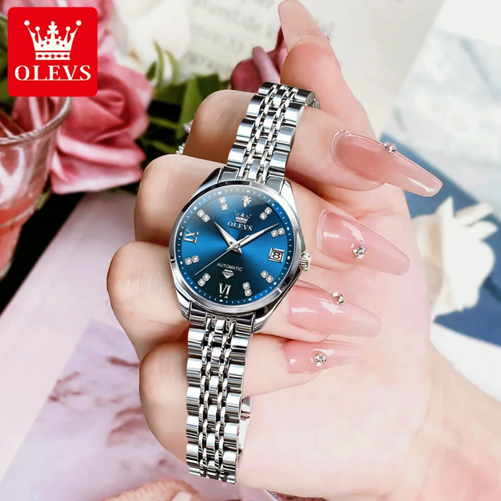 New OLEVS Women Watch Luxury Brand Automatic Mechanical Lady Waterproof Wristwatch Female Fashion Casual Clock reloj mujer