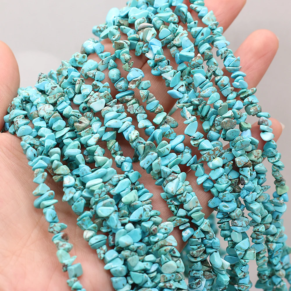 

3-6mm Natural Blue Turquoise Irregular Freeform Chip Stone Beads For Jewelry Making DIY Bracelet Necklace 15" Strand Gift