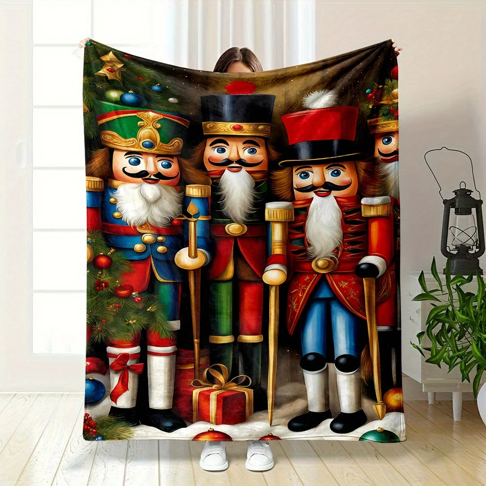 Festive Nutcracker Blanket Reversible Flannel Throw for Holiday Decor AllSeason Comfort Christmas Tradition Gift
