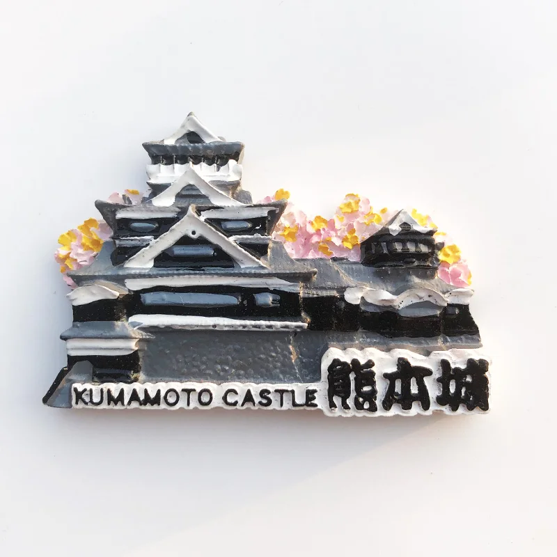 Kumamoto City 3D refrigerator magnet tourist souvenirs Refrigerator magnet decoration supplies collection arts and crafts gifts