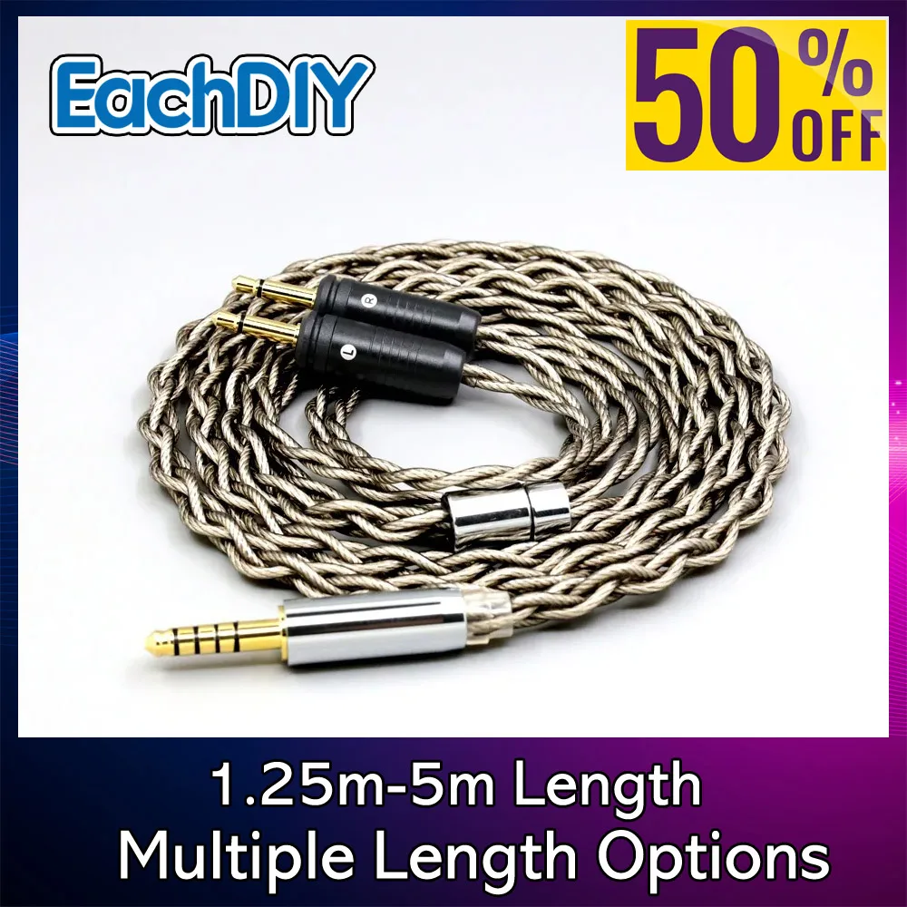 99% الفضة النقية الجرافين الفضة مطلي درع سماعة كابل ل البؤري واضح Elear Elex Elegia Stellia المزدوج 3.5 مللي متر دبوس 8264